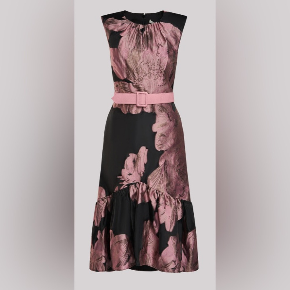 Kay Unger: Beatrix Floral Organza Midi-Dress, size 4